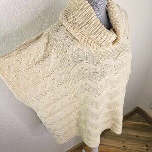 Catwalk Studio Knit Cowl Neck Poncho Sweater